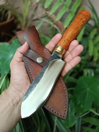 Custom Nesmuk Hunting Camping knife 5.2” 4034 antirust steel, Rosewood&Leather