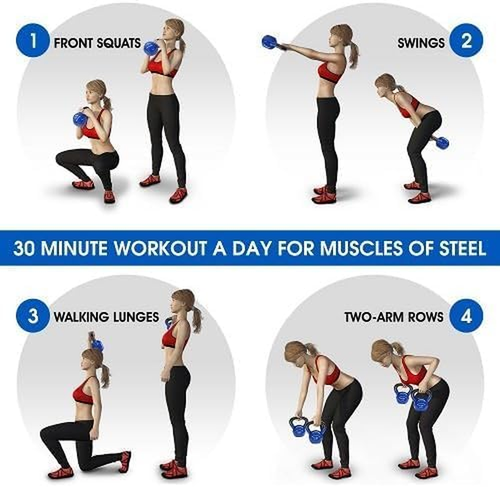 Vinyl Coated Cast Iron Kettlebells 5-65Lbs for Strength Training and Fitness - Picture 8 of 8