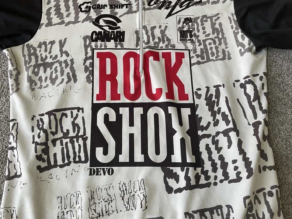 Camiseta deportiva de ciclismo Canari para hombre XL cremallera Rock Shox Devo bicicleta elástica vintage EE. UU. Foto 4 de 4