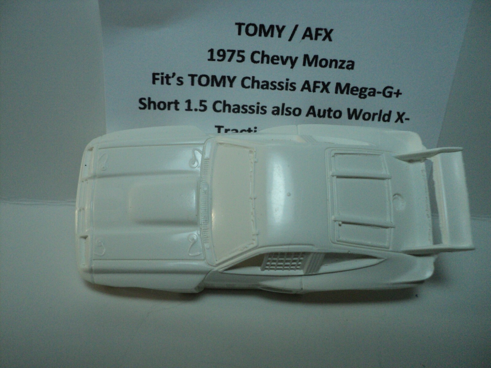 HO Slot Car Resin Body 1975 Chevy Monza White AFX TOMY MegaG+ Short