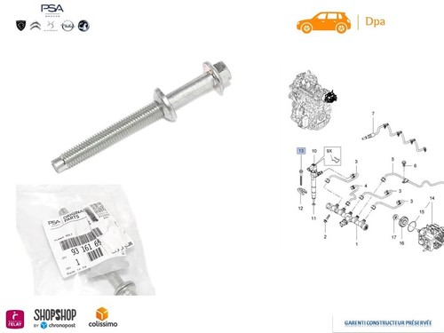 Vis bride Fixation injecteur Movano Vivaro Trafic 1.6 2.0 2.3 D 93161698