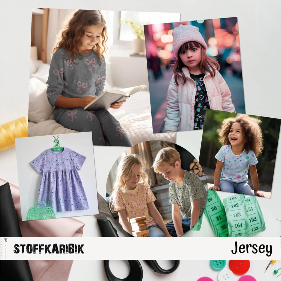 Eukalyptus JERSEY Baumwolljersey Stoff Kinderstoff Meterware Mädchen JB078 - Bild 4 von 4