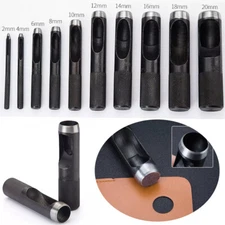 Black Round Hole Puncher Steel Leather Craft Hollow Hole Punch Cutter 1-25mm