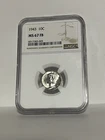 1943 Mercury Head Silver Dime Full Bands 10c Coin NGC MS67 FB