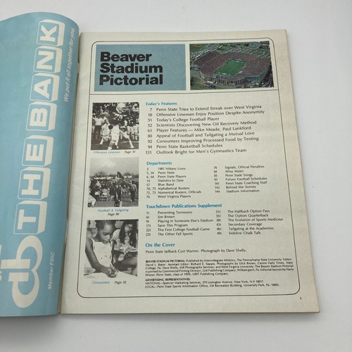 1981 West Virginia vs Penn State Nittany Lions Football Program w/2 Ticket Stubs - Picture 4 of 13