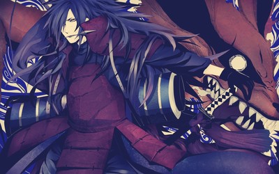 Anime uchiha madara boys dark hair over one Play Gaming Mat Desk