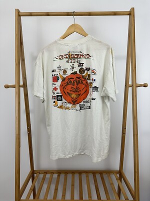 VTG Oktoberfest RJ Reynolds Camel School Clubs Burn Out Paper Thin T-Shirt XL