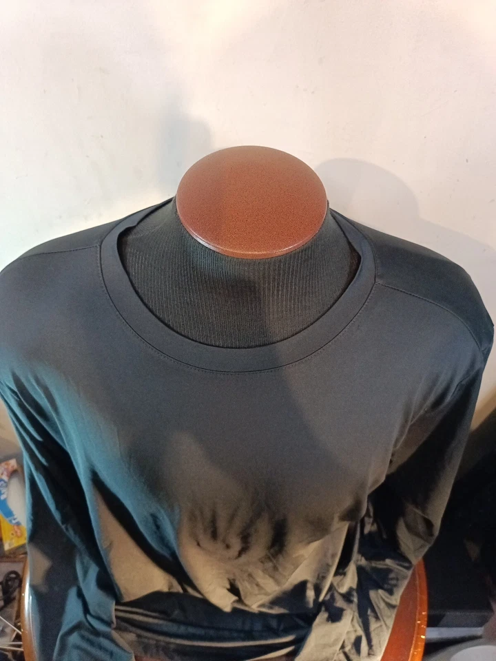 Camisa impermeable capa base para hombre XL mezcla de poliéster manga larga negra Foto 2 de 4