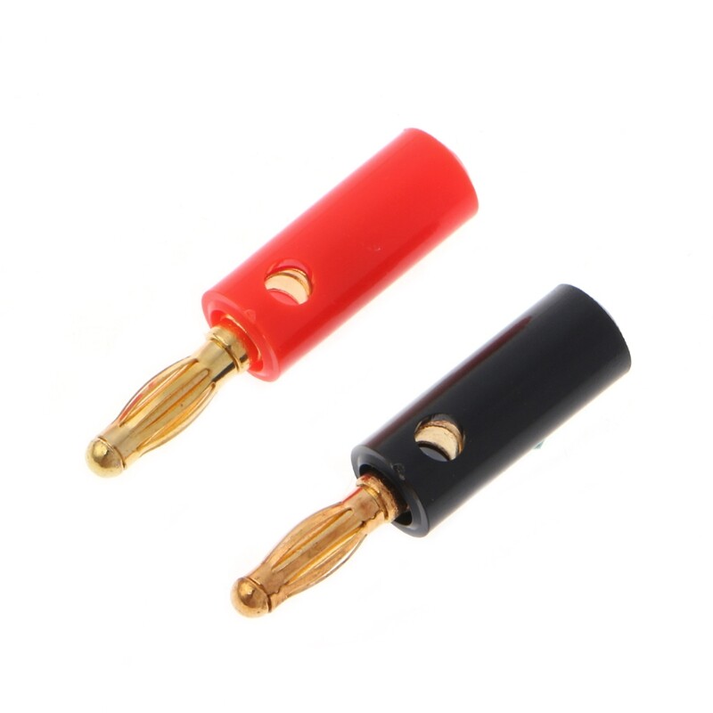 10 Pcs 4mm Gold Plated Speaker Wire Cable Screw Banana Plug Connector