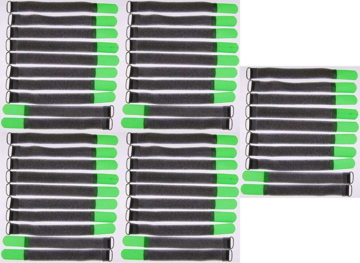 30x Klett-Kabelbinder NEON GRÜN – 20 Cm Lang, 20 Mm Breit, Mit Metall-Öse, Wiederverwendbar