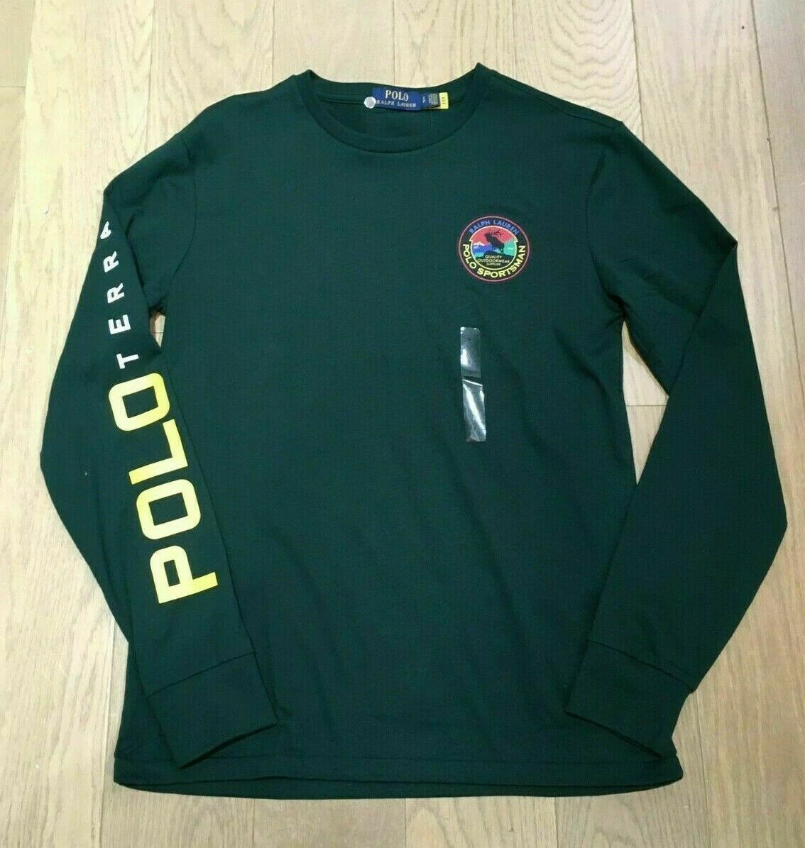 NWT Polo Ralph Lauren POLO Sportsman Mens Long Sleeve T Shirt Green Size L