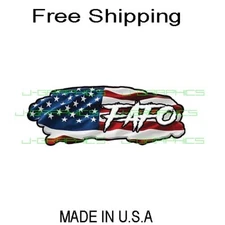FAFO F*CK Around and Find Out Tattered USA American America Flag Vinyl Sticker