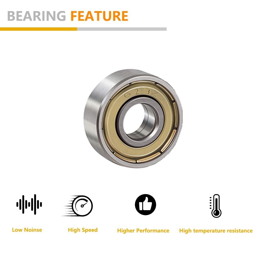 20Pcs 623ZZ Ball Bearing (3mmx10mmx4mm) Double Shielded Deep Groove Bearings