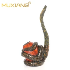 MUXIANG Handmade Rusticated Tobacco Pipe Briar Wooden Carved Pipe Python Pipe