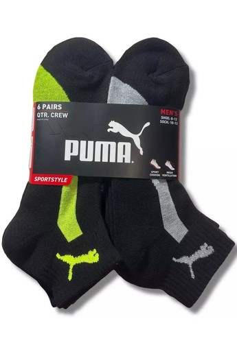 PUMA SOCKS MEN'S - QUARTER CREW - SIZE 10-13 - PACK 6 - Picture 5 of 56