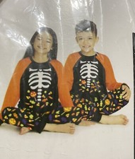 Kid's Halloween Pajama Set Holiday Candy Print 2pc Sleep Set LARGE 10/12 GLOW
