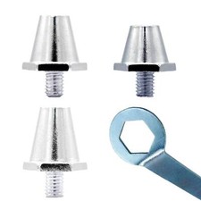 24 Schraubstollen aus Alu | Ersatzstollen Fussball | Stollen Rugy | + Schlüssel 