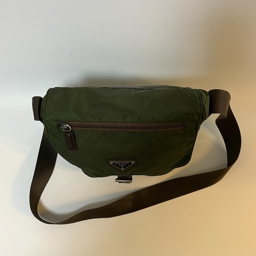 PRADA Shoulder Bag Tessuto Nylon Leather Green Authentic Rank AB From Japan #370 - Picture 9 of 24