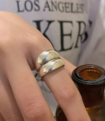 925 Silber Ring, verstellbarer Ring, Grobring, Doppelband, Daumenring, Boho