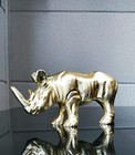 Decorative Aluminum Rhino Statue Animal Figurines Showpiece For Home Decor