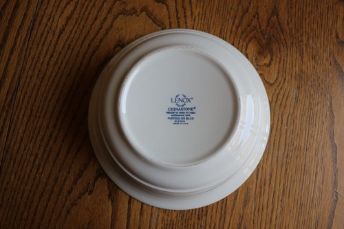 Lenox POPPIES ON BLUE 8 1/2" flared rim VEGETABLE SERVING BOWL Chinastone EXC - Picture 4 of 4