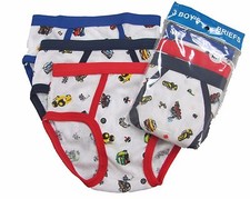 6 Boy's Briefs in a Pack Underwear Cotton Blend White W/Prints Size S M L XL 321