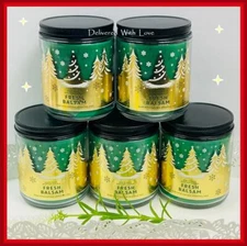 5 Bath & Body Works FRESH BALSAM 1-Wick Candle SET LOT Fast Shipping