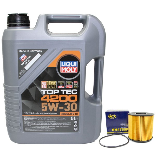 MotoröL Set 5W-30 5 Liter + ÖLfilter SH 4755 P Opel Movano Combi-image