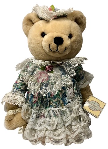 Vtg 1991 Anco Victorian Articulated Teddy Bear Plush Doll with Baby & Tag HTF - Picture 4 of 19