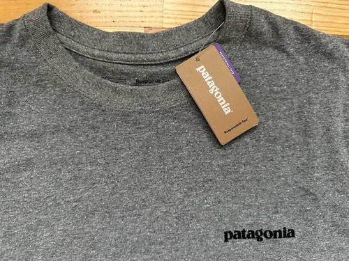 PATAGONIA Mens P-6 Logo Long Sleeve Responsibili-Tee T-shirt-Gravel Heather- MED - 第 7/14 張圖片