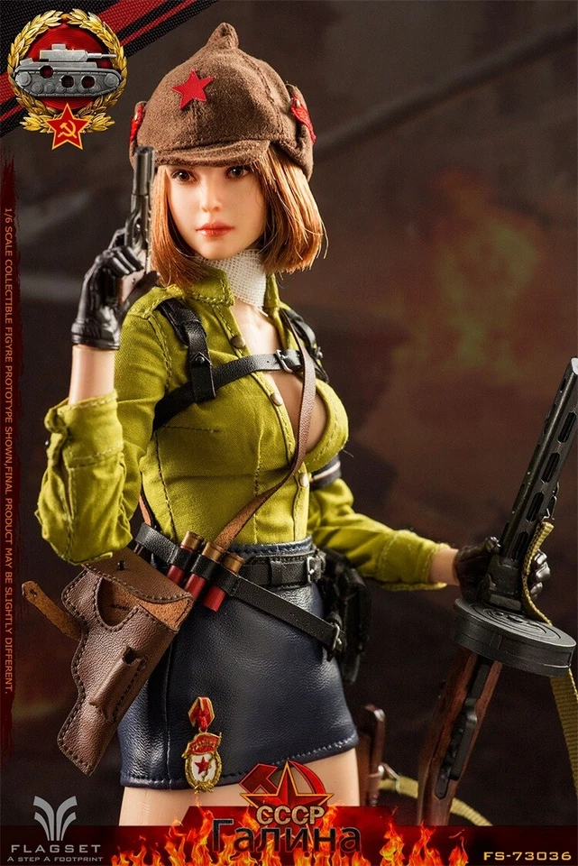 FLAGSET FS73036 1/6 CCCP Red Alert Soviet Tank Lieutenant Galina Action Figure - Image 4 of 4