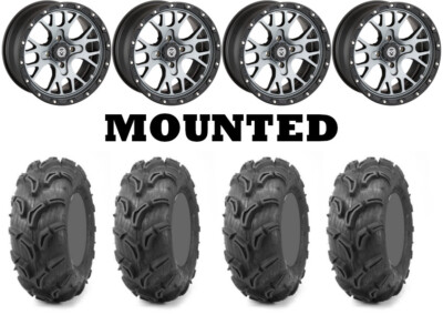 Kit 4 Maxxis Zilla Tires 30x9-14/30x11-14 on Moose 545X Machined Wheels IRS