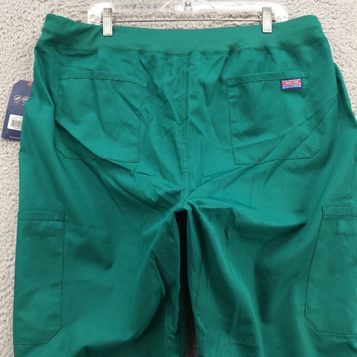 Cherokee Cargo Pants Womens XL Green Elastic Waist High Rise Pull On Casual NEW - Picture 12 of 19