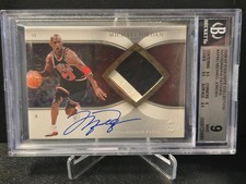 2006-07 Exquisite Collection Autograph Patches /100 MICHAEL JORDAN BGS 9 AUTO 10