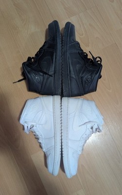 Jordan 1 Mid - Triple White & Triple Black - EU 43 / US 9.5 - Top Zustand