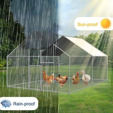 XXL Large Metal Chicken Coop Walk-In Chicken Run Hen Poultry Cage 13x10 x6.6 ft