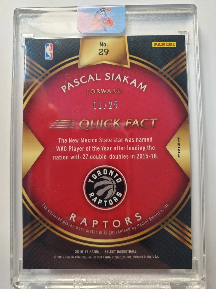 Pascal Siakam RC⚡️2016-17 Select Rookie Swatch Patch Tie Dye 1/25  - Image 2 of 4