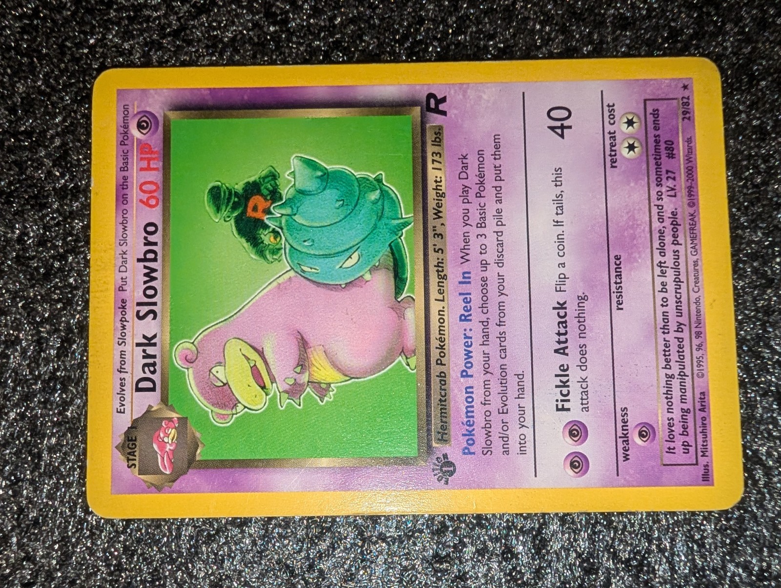 Dark Slowbro 29/82 1st Edition Team Rocket – NM/M Vintage Pokémon Card 2000 WOTC