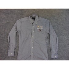 Georgia Bulldogs Button Down Mens Small Black White Gingham Rose Bowl Antigua