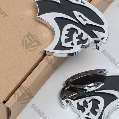 2x Chrome Black Fit For CHARGER Hellcat Right &Left Fender Emblems Badges Decal
