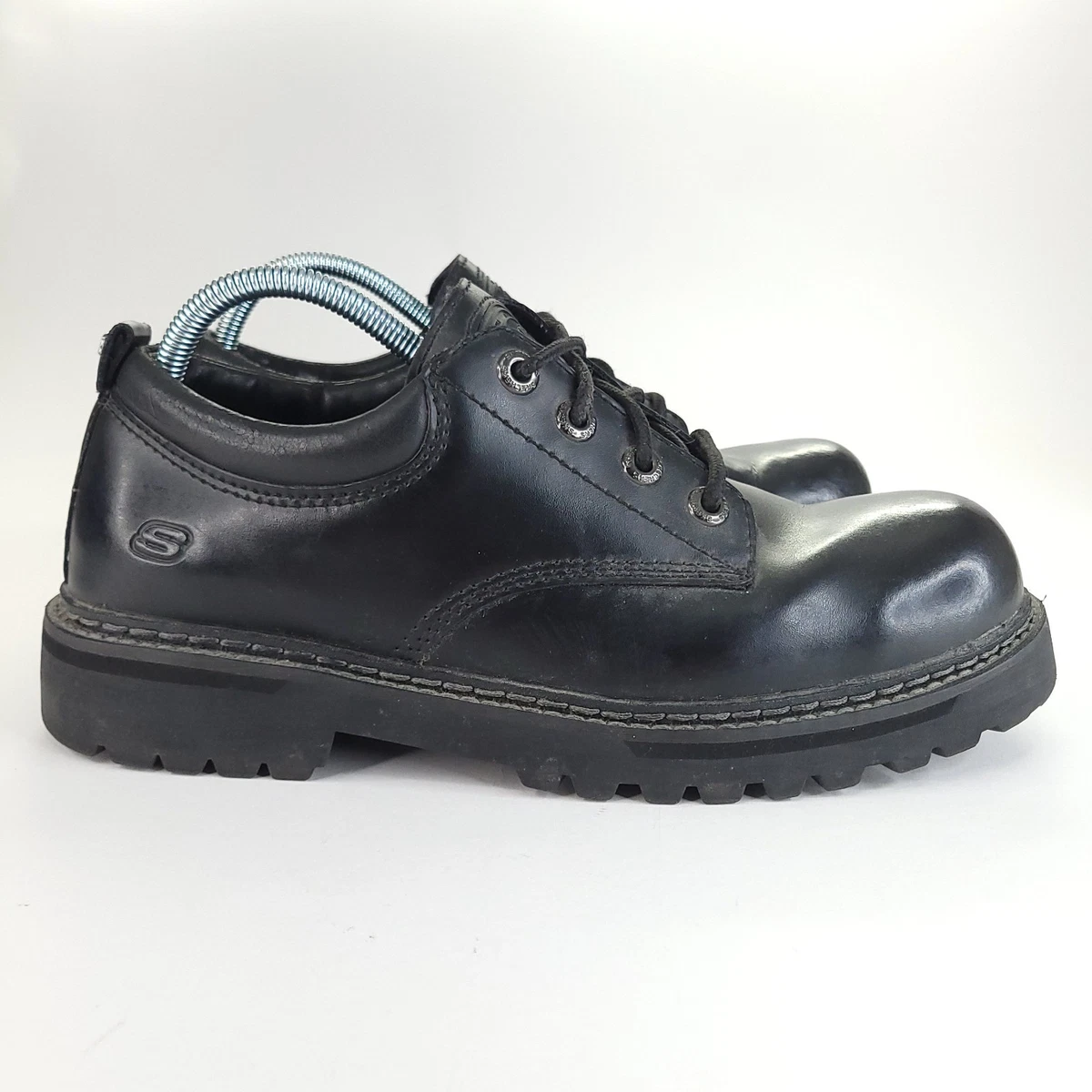 Y2K Skechers Leather Oxford Lug Sole Shoes Black Men’s 10.5 Vintage Skechers 90 main image 3