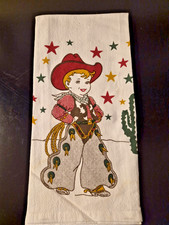 Little Cowboy Little Cowgirl Western Flour Sack Kitchen NWOT FREE SHIPPING