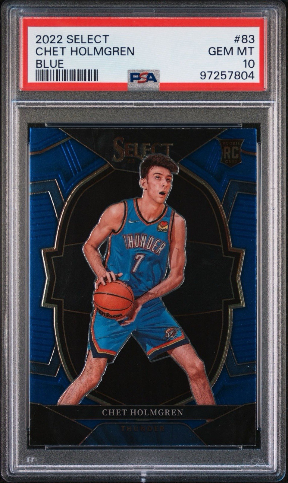 2022-23 Select Chet Holmgren RC Blue Prizm Concourse #83 PSA 10 GEM MINT