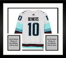 Framed Matty Beniers Seattle Kraken Signed Adidas Authentic Jersey - No Patch