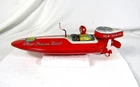 Vintage Rare Bandai Tin Friction Windup New Ocean Boat No. 18