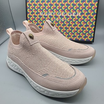 Kurt Geiger London Womens FlyKnit Jewel Sneakers Women - Pale Pink Sz 8/38.5 New