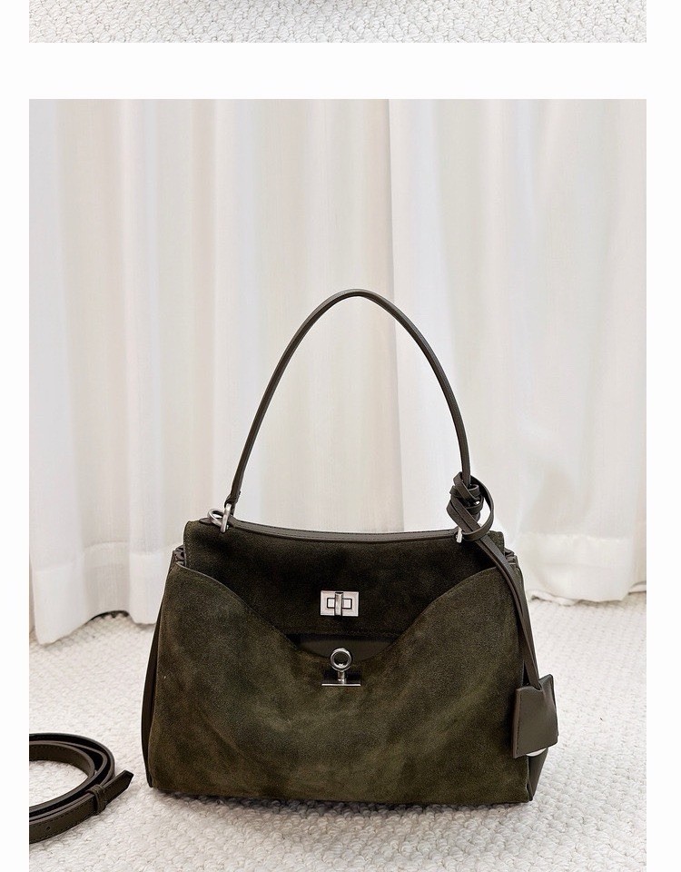 Green Olive Suede Backpack – Stylish Casual Travel Bag  display picture 1
