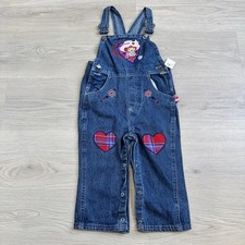 Vintage Strawberry Shortcake Overalls 18 Mo Scotch Plaid Heart New With Tags 04