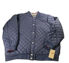 Levi's Women's Diamond Quilted Bomber Jacket, NAVY BLUE /Sherpa Lined, 2X NWT