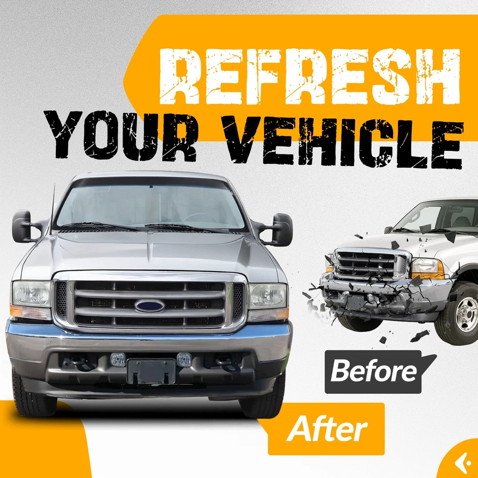 NEW Front Bumper For Ford Excursion F-250 F-350 Super Duty 99-04 Chrome Steel - Imagem 4 de 4